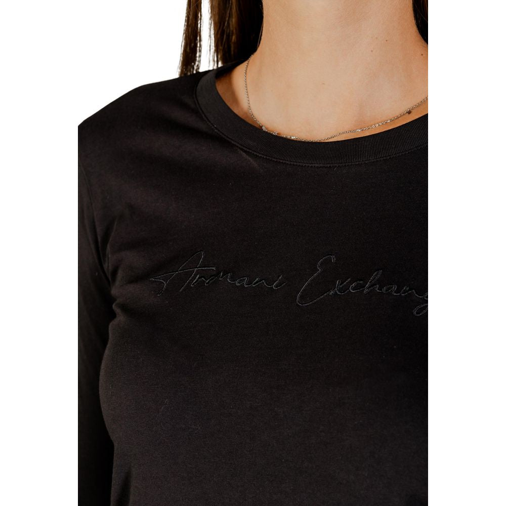 Armani Exchange Black Long Sleeve Cotton T-Shirt