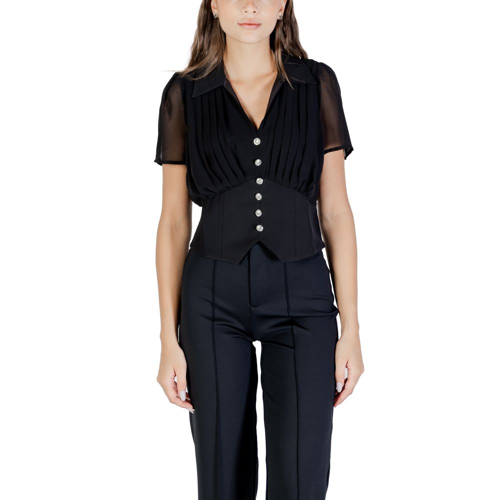 Morgan De Toi Schwarzes Kurzarmhemd aus Polyester