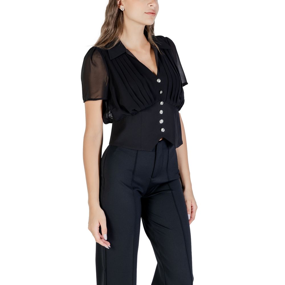 Morgan De Toi Schwarzes Kurzarmhemd aus Polyester