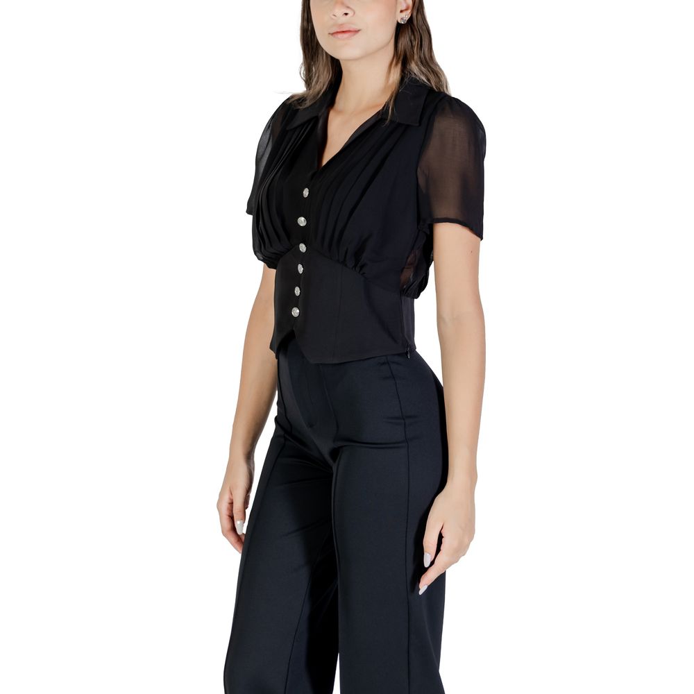 Morgan De Toi Schwarzes Kurzarmhemd aus Polyester