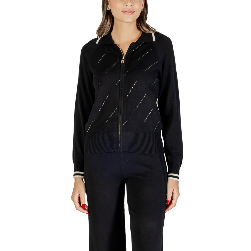 Liu Jo Black and White Viscose Cardigan