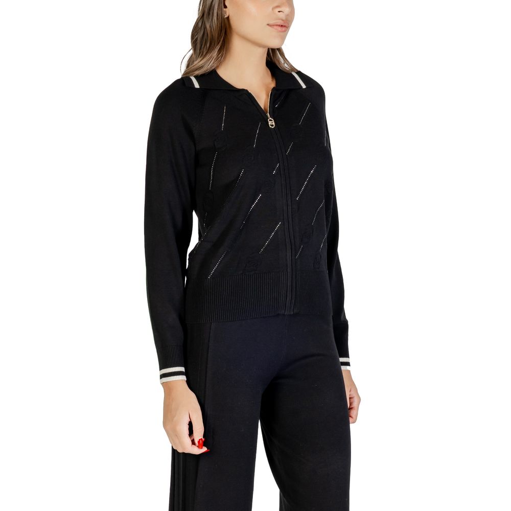 Liu Jo Black and White Viscose Cardigan