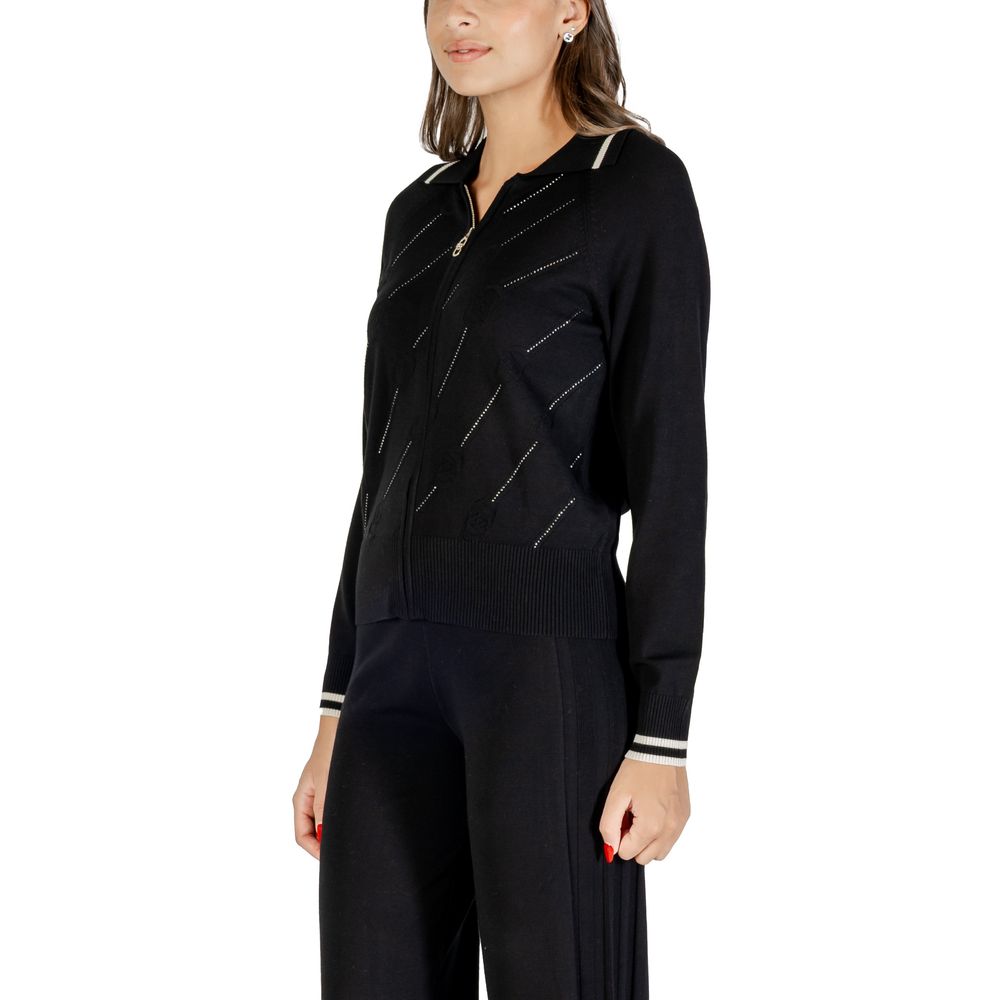 Liu Jo Black and White Viscose Cardigan