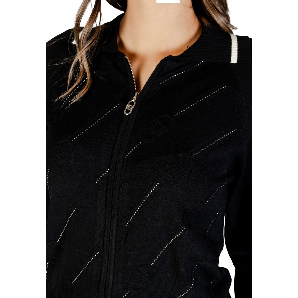 Liu Jo Black and White Viscose Cardigan