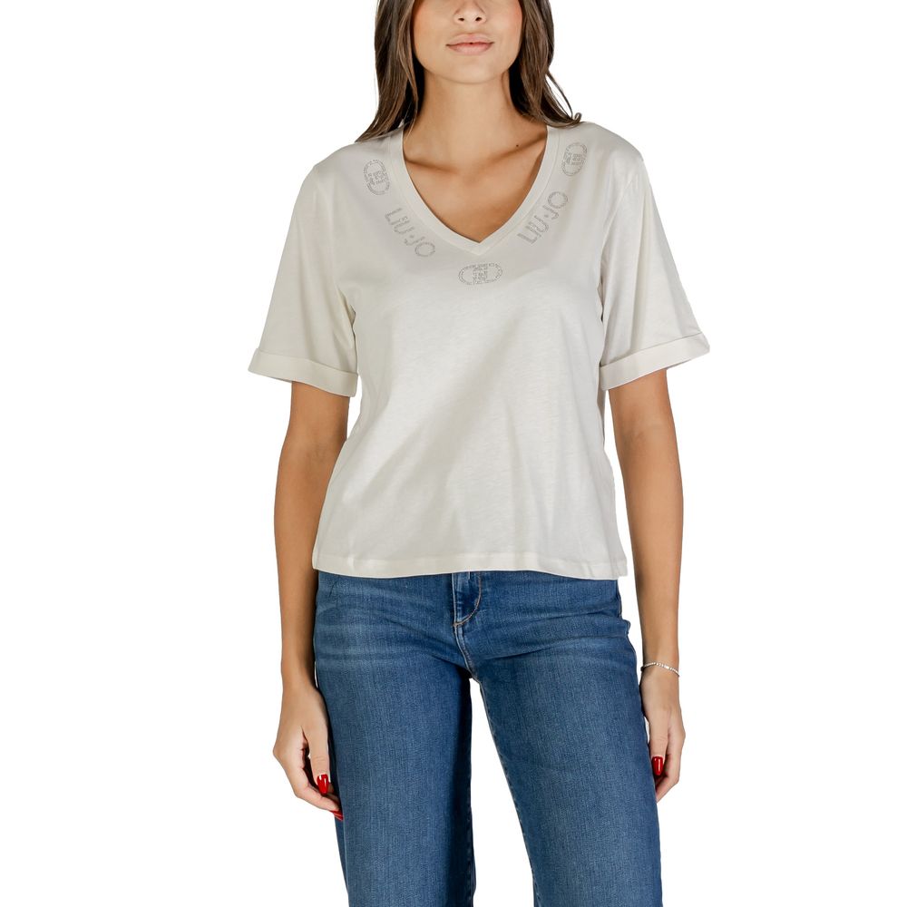 Liu Jo Weißes Baumwoll-T-Shirt