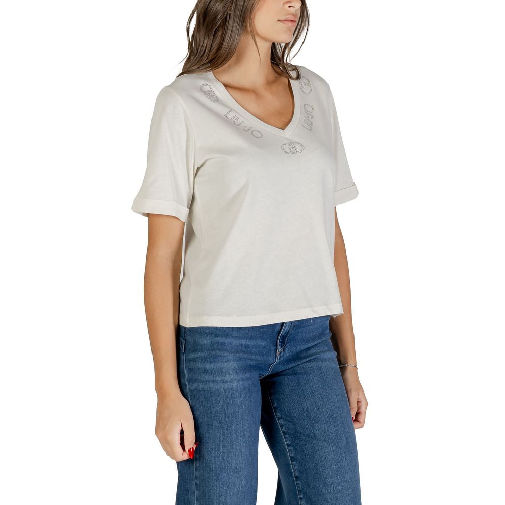 Liu Jo Weißes Baumwoll-T-Shirt