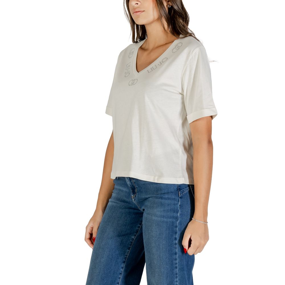 Liu Jo Weißes Baumwoll-T-Shirt