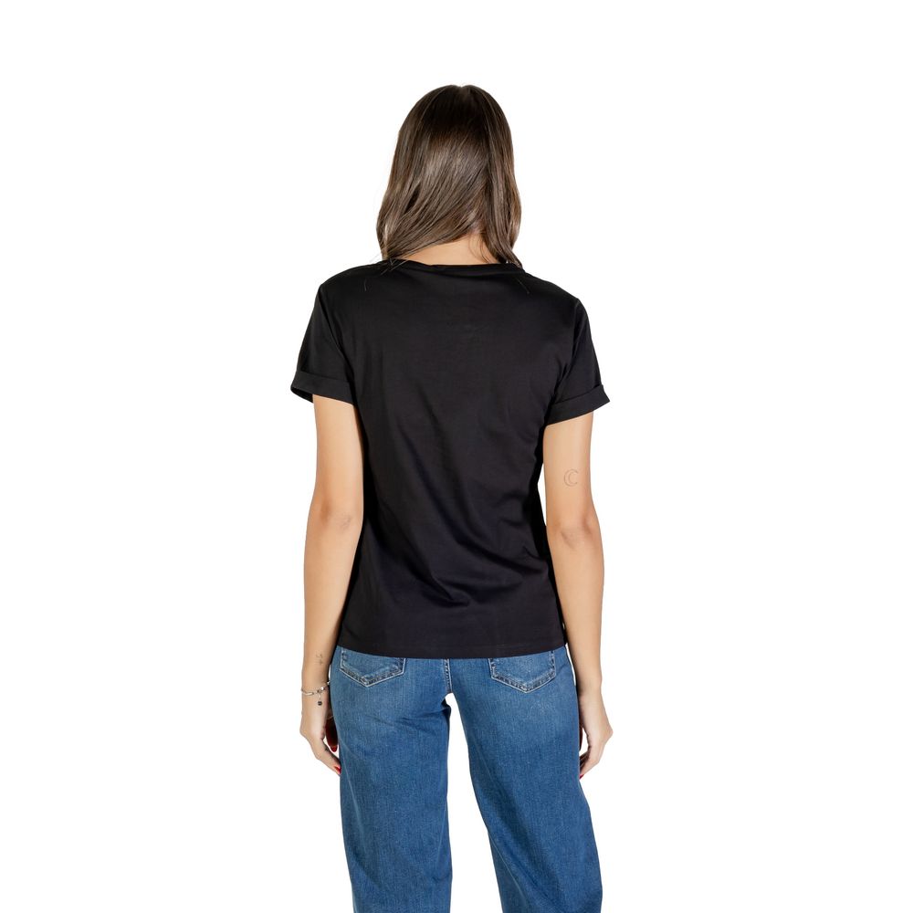 Liu Jo Schwarzes Baumwoll-T-Shirt