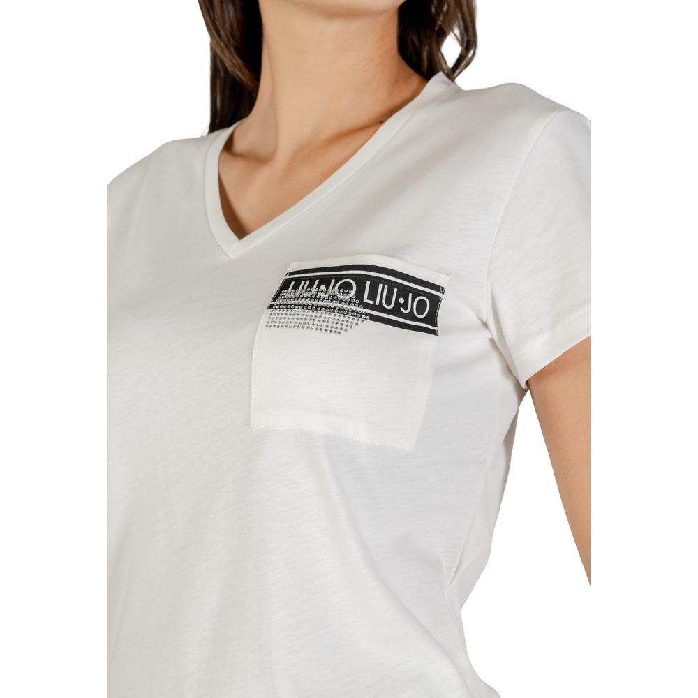Liu Jo Weißes Baumwoll-T-Shirt