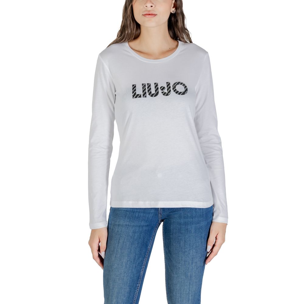 Liu Jo White Long-Sleeved Cotton T-Shirt