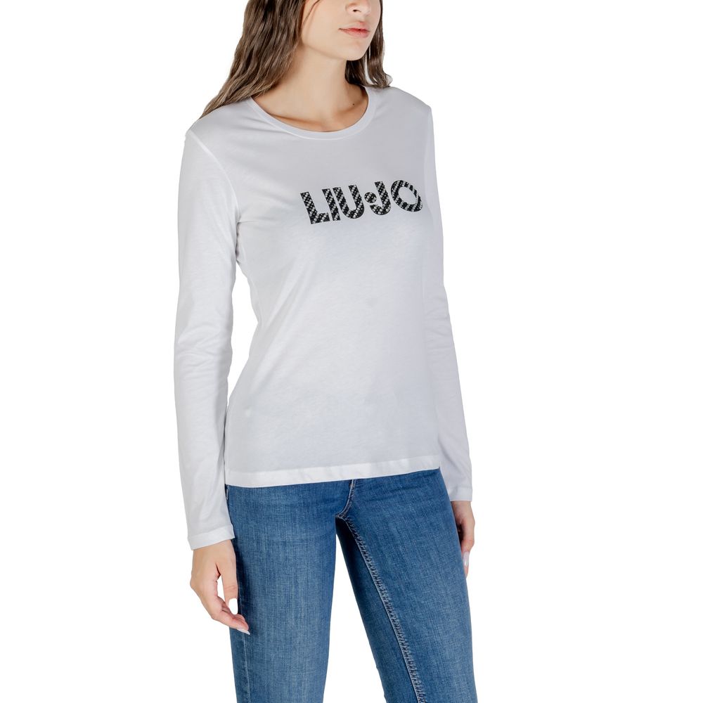 Liu Jo White Long-Sleeved Cotton T-Shirt