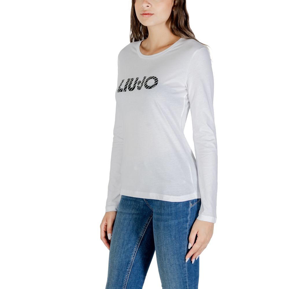 Liu Jo White Long-Sleeved Cotton T-Shirt