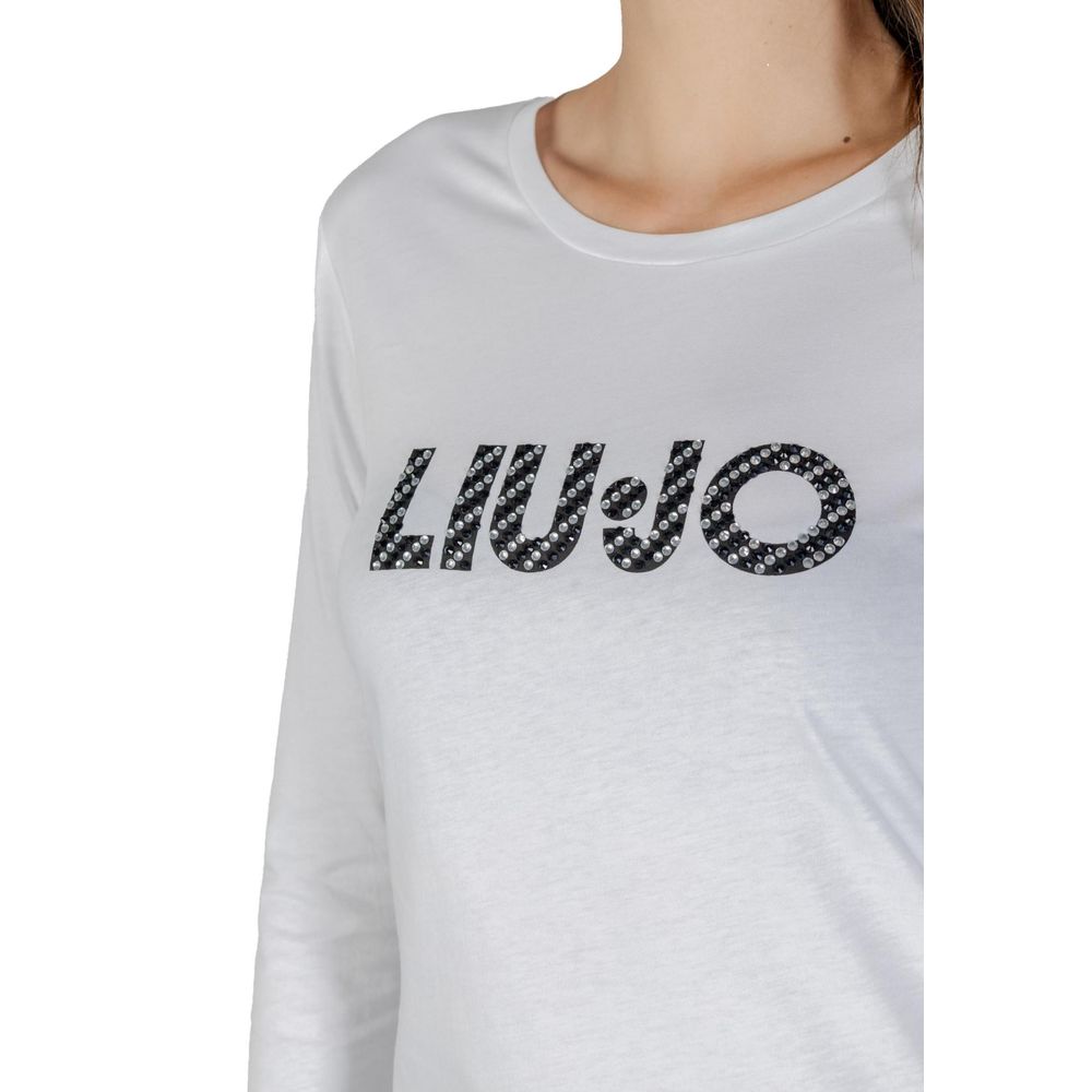 Liu Jo White Long-Sleeved Cotton T-Shirt