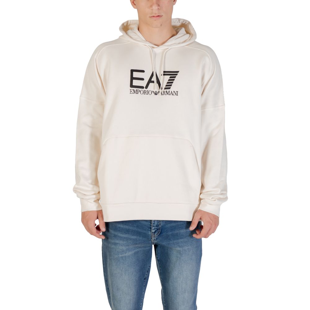 EA7 Emporio Armani Schwarz-weiße Baumwoll-Kapuzenpullover