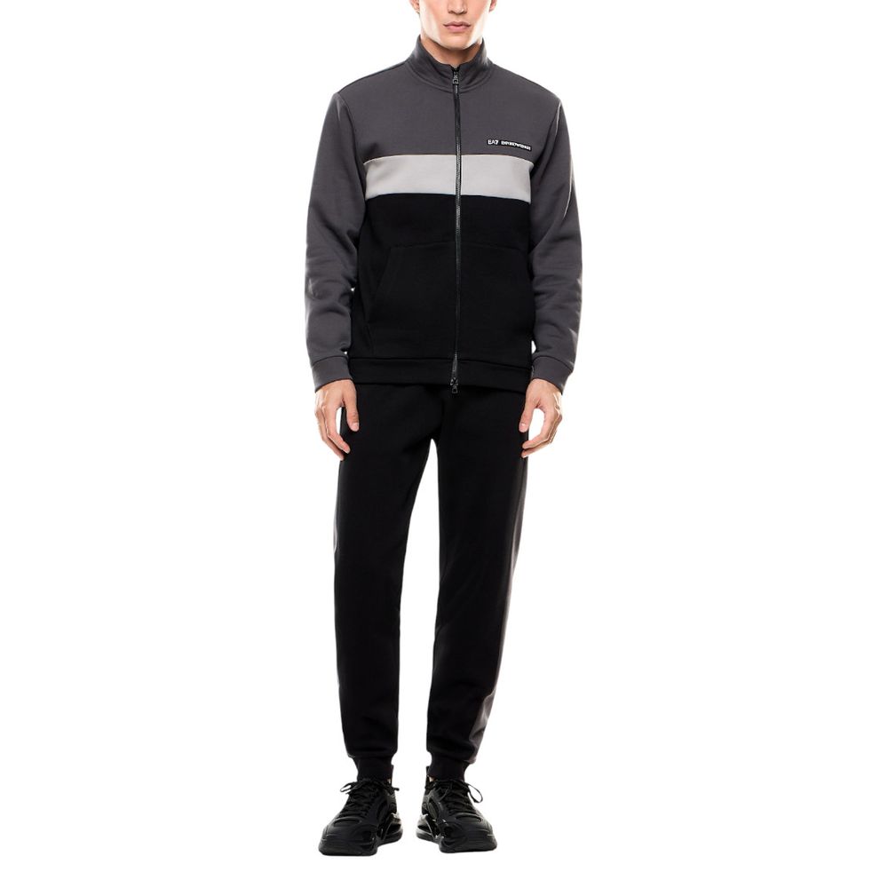 EA7 Emporio Armani Black Cotton Tracksuit