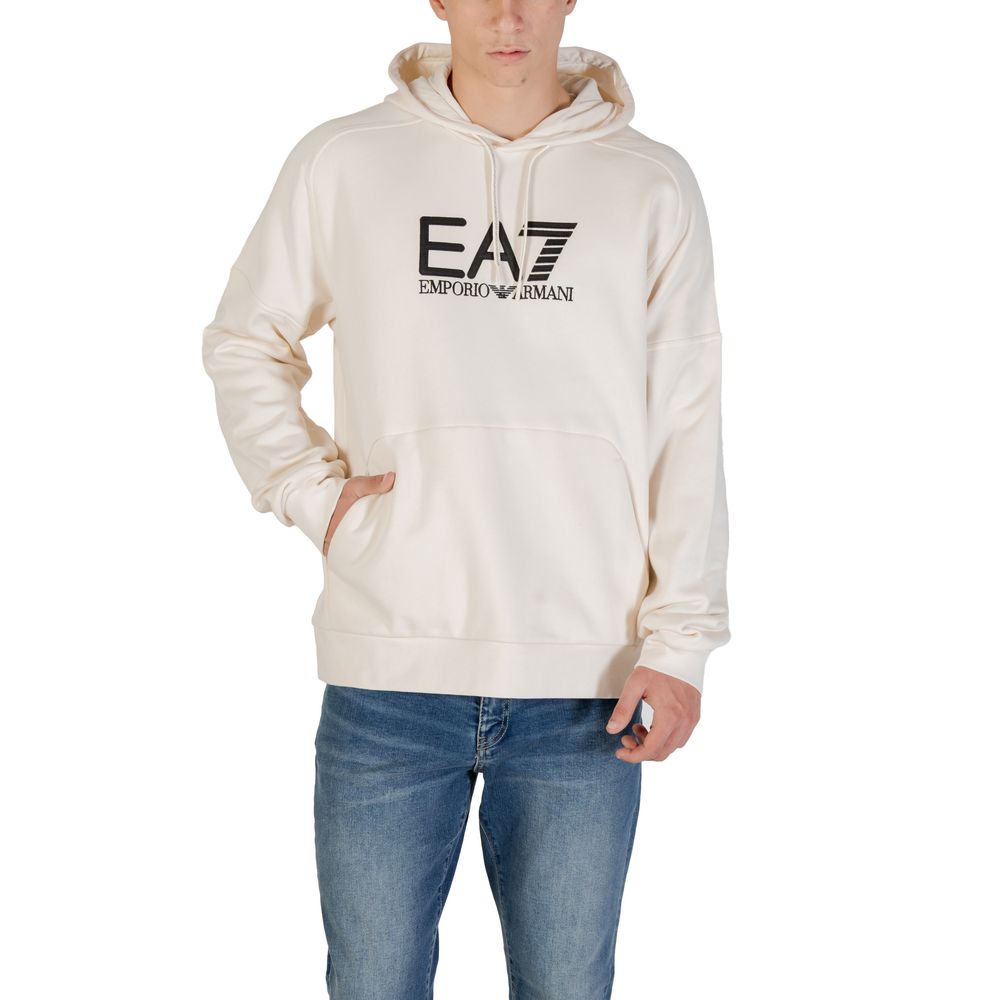 EA7 Emporio Armani Schwarz-weiße Baumwoll-Kapuzenpullover
