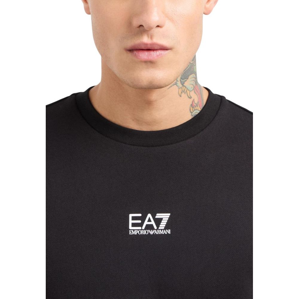 EA7 Emporio Armani Schwarzer Baumwoll-Sweatshirt