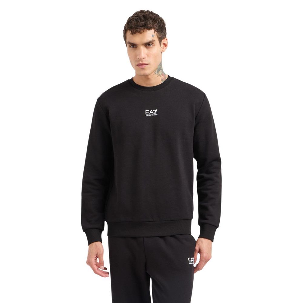 EA7 Emporio Armani Schwarzer Baumwoll-Sweatshirt