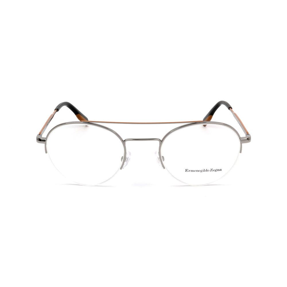 Ermenegildo Zegna Grey Metal Glasses (Frame)