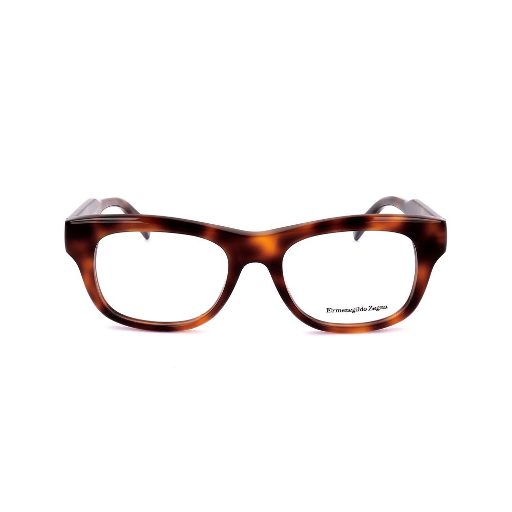 Ermenegildo Zegna Brown Resin Glasses Frame