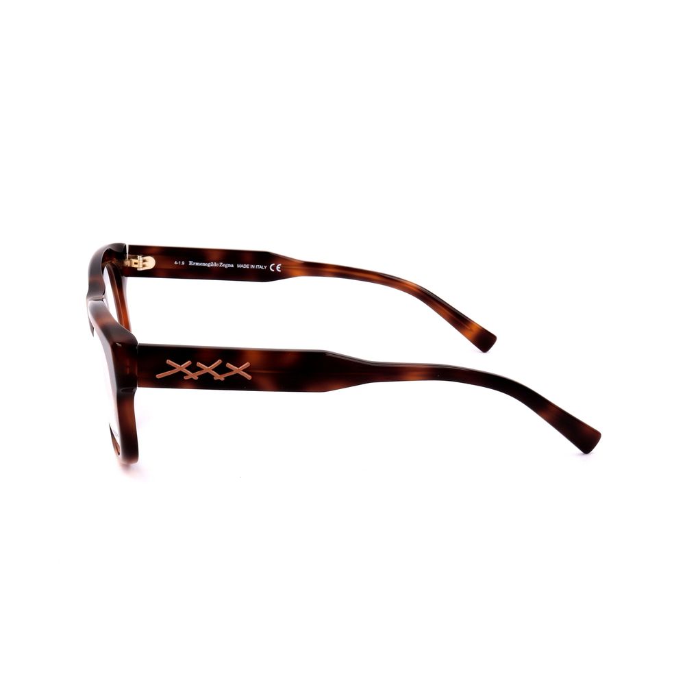 Ermenegildo Zegna Brown Resin Glasses Frame
