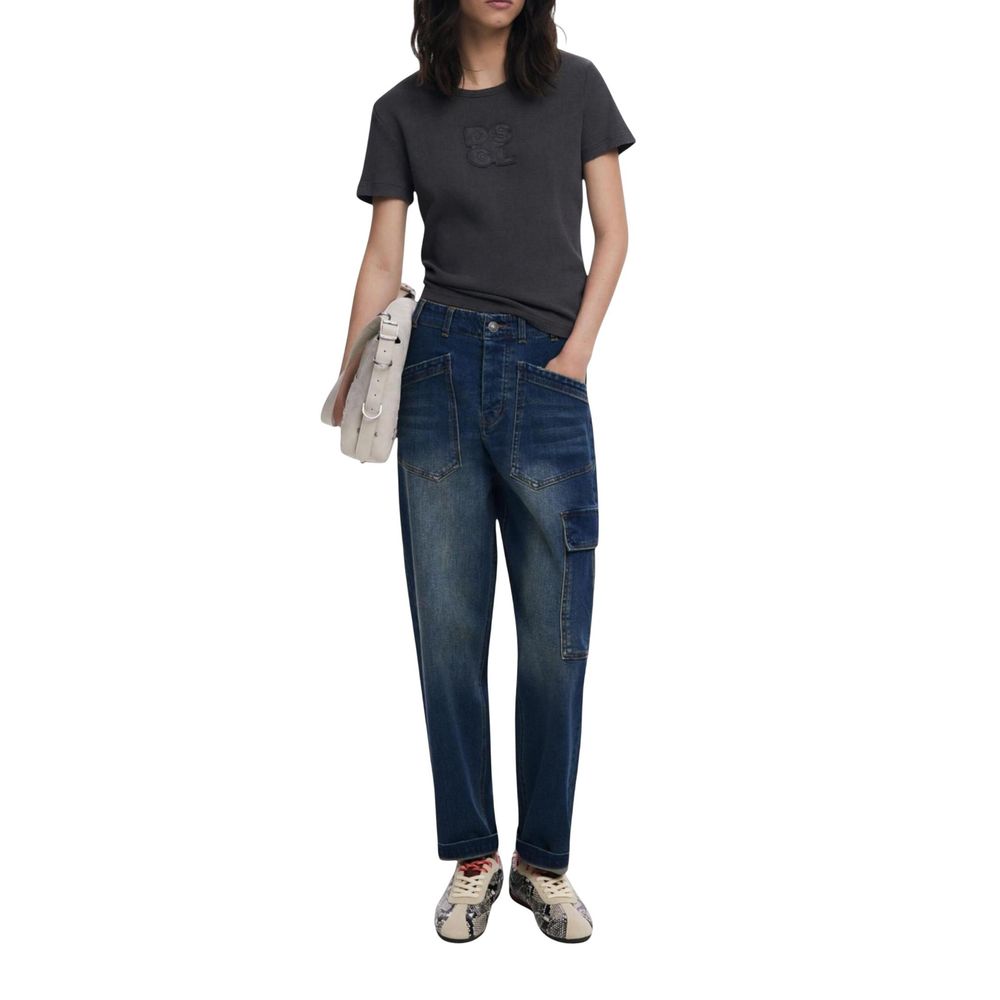 Desigual Blaue Boyfriend Jeans aus Baumwolle