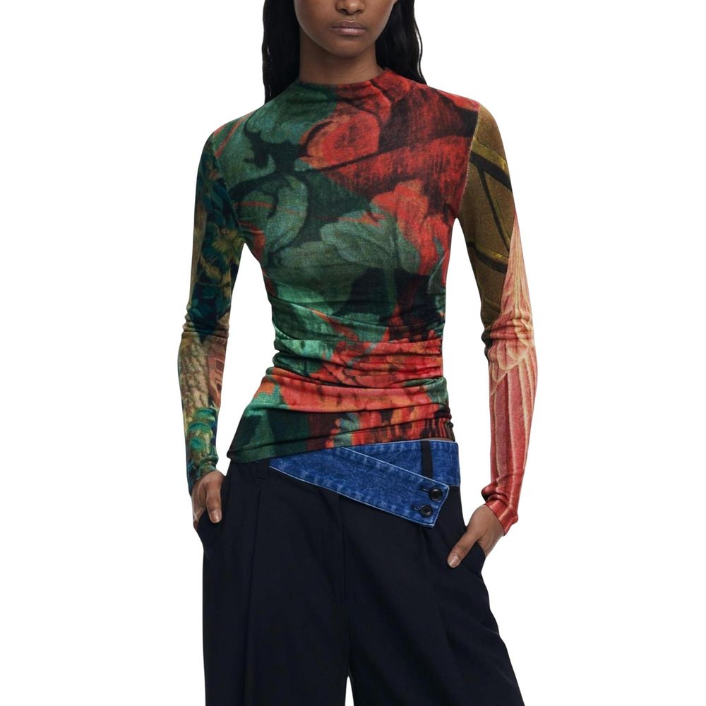 Desigual Langarmshirt aus Viskose in Bicolor-Optik