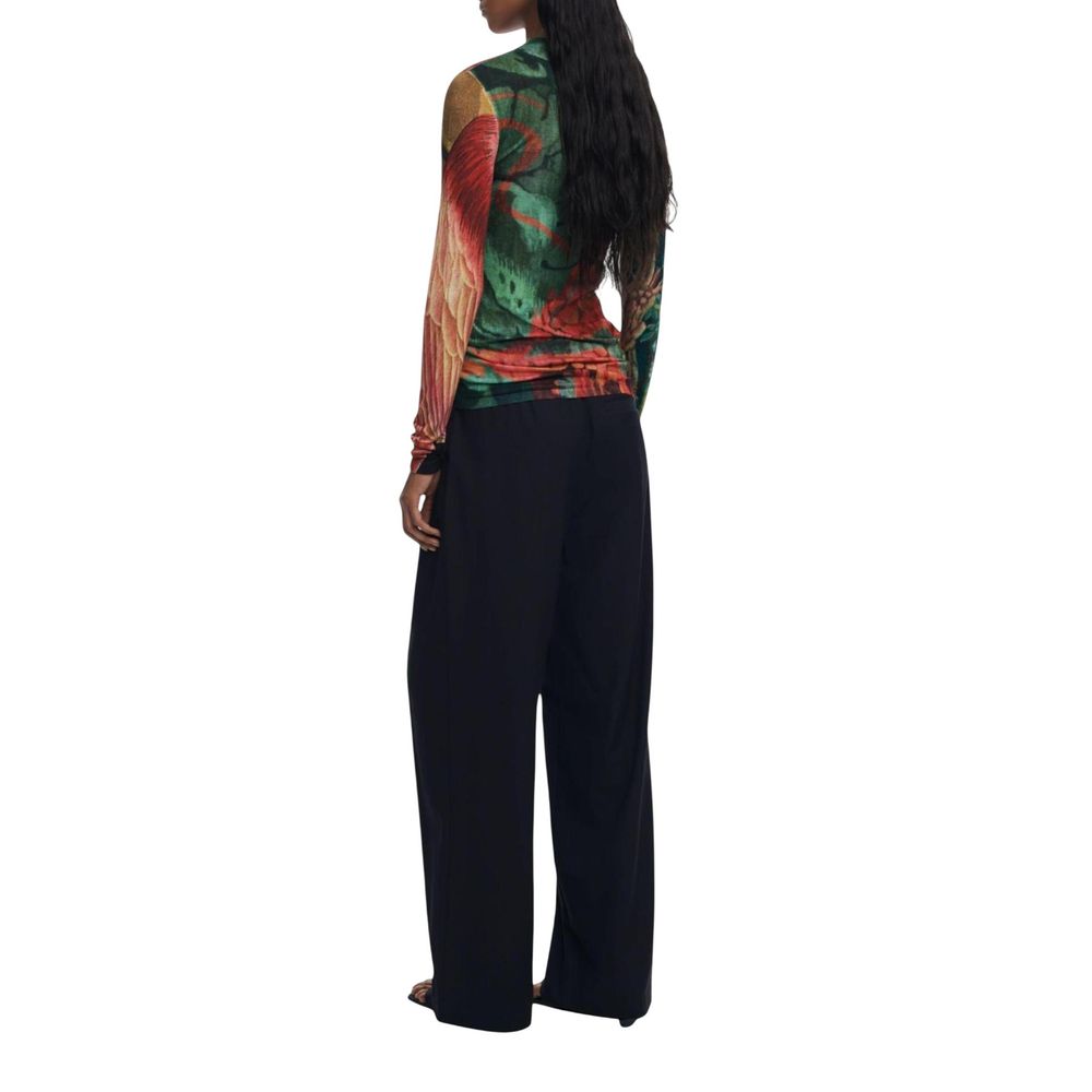 Desigual Langarmshirt aus Viskose in Bicolor-Optik