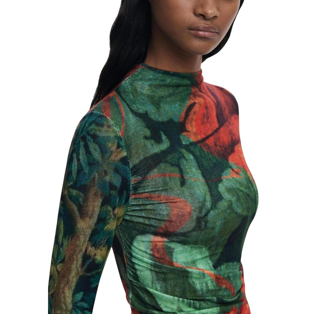 Desigual Langarmshirt aus Viskose in Bicolor-Optik