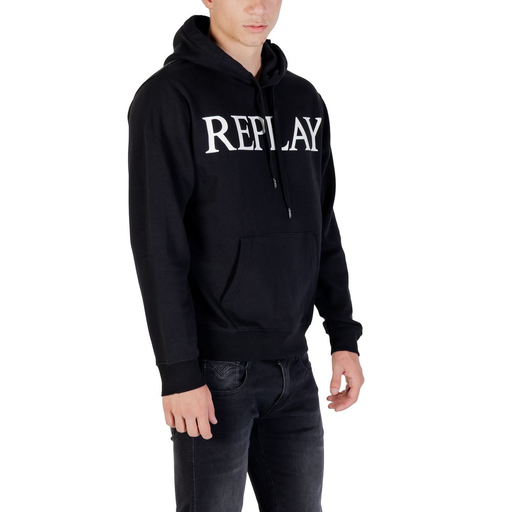 Replay Schwarzer Baumwoll-Hoodie