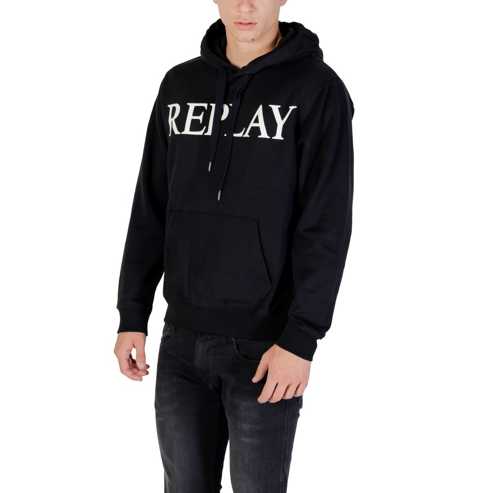 Replay Schwarzer Baumwoll-Hoodie
