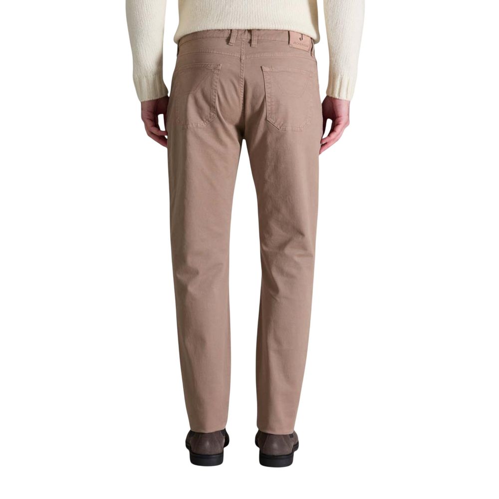 Jeckerson Beige Baumwoll Skinny Hosen