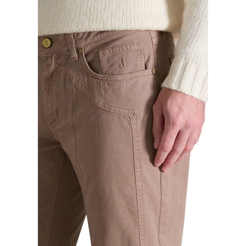 Jeckerson Beige Baumwoll Skinny Hosen