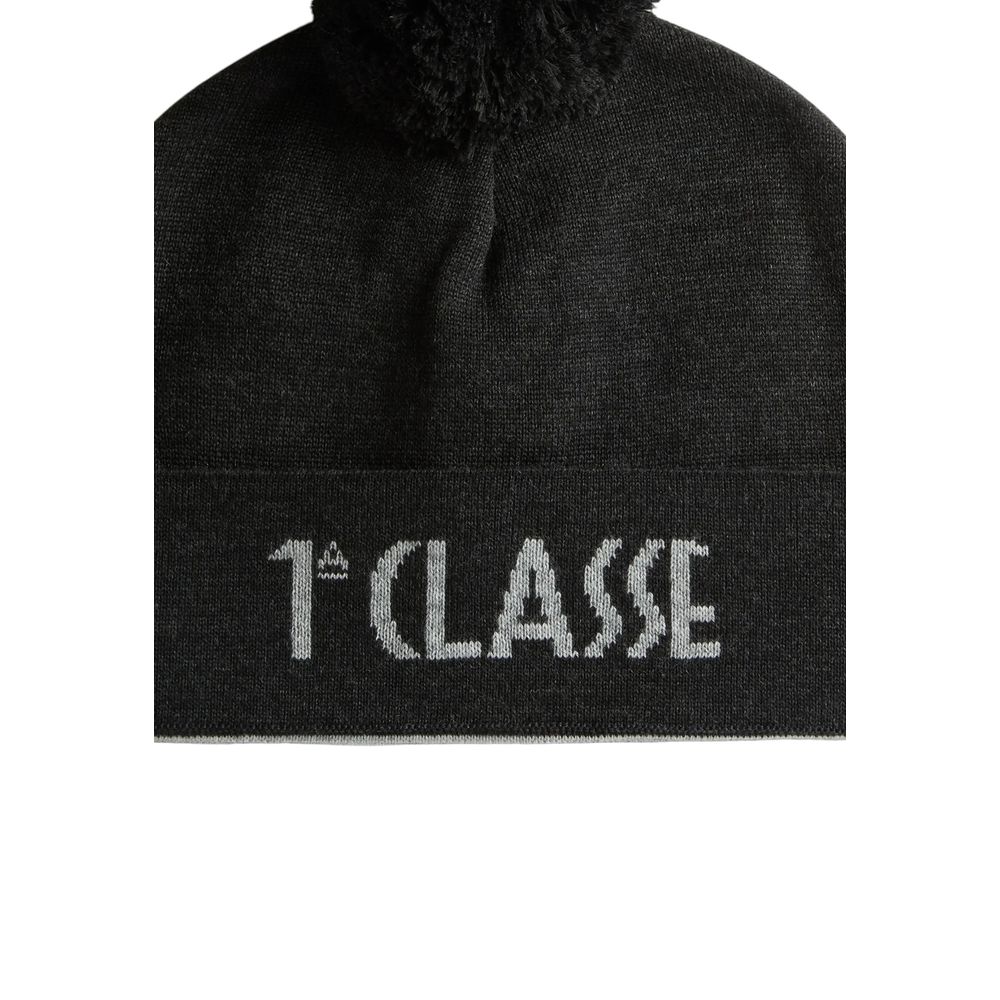 Alviero Martini Prima Classe Grey Wool Beanie (Baseball Cap)