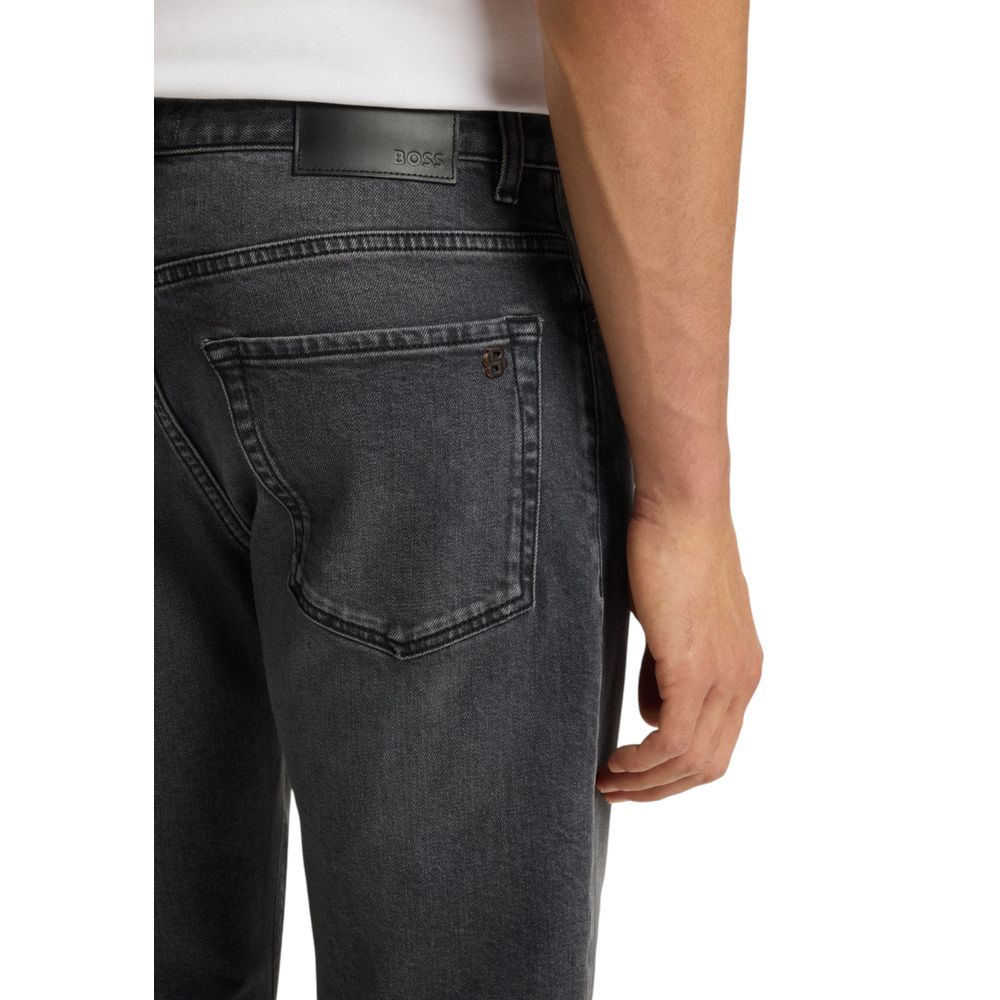 Hugo Boss Graue Jeans aus Baumwolle im Relaxed Fit
