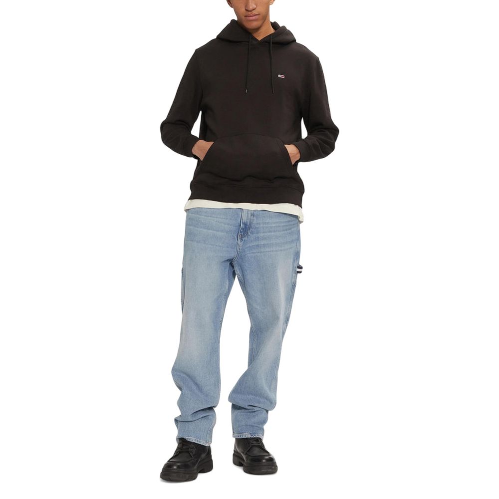 Tommy Hilfiger Jeans Black Cotton Hoodie