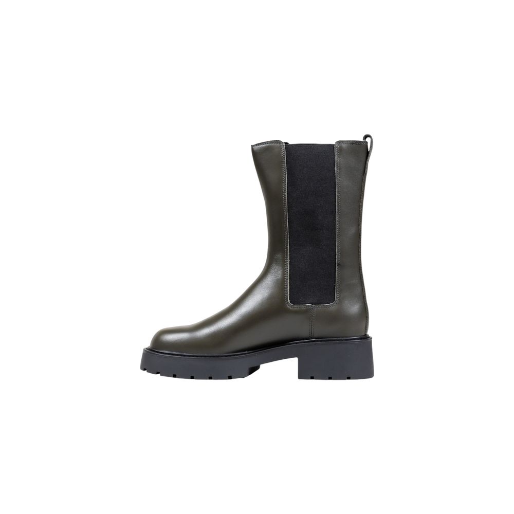 Calvin Klein Jeans Graue Leder-Ankle Boots