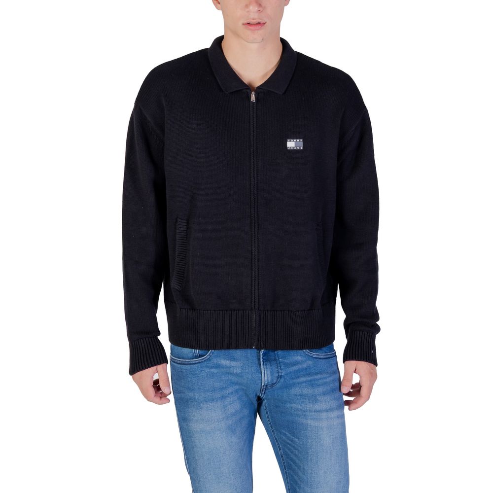 Tommy Hilfiger Jeans Schwarzer Cardigan aus recycelter Baumwolle