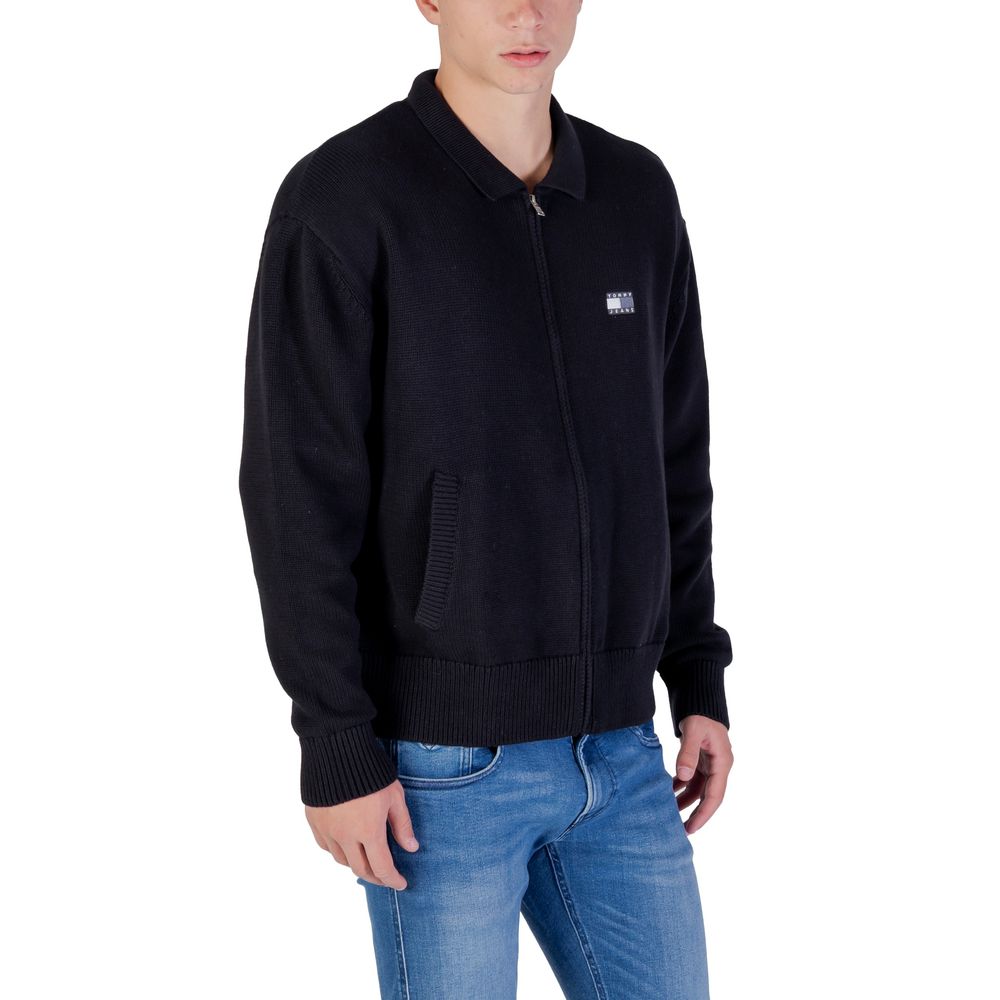 Tommy Hilfiger Jeans Schwarzer Cardigan aus recycelter Baumwolle