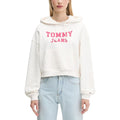 Tommy Hilfiger Jeans Cremefarbene Kapuzenjacke aus recycelter Baumwolle