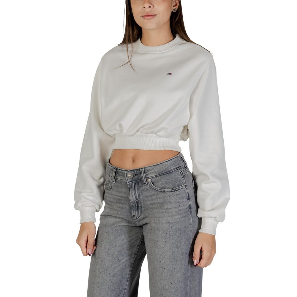 Tommy Hilfiger Jeans Cremefarbener Pullover aus recycelter Baumwolle