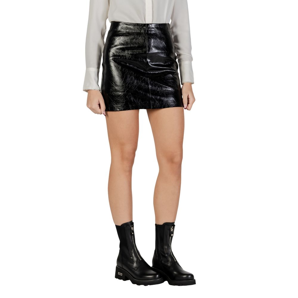 Jacqueline De Yong Schwarzer Minirock aus Polyester