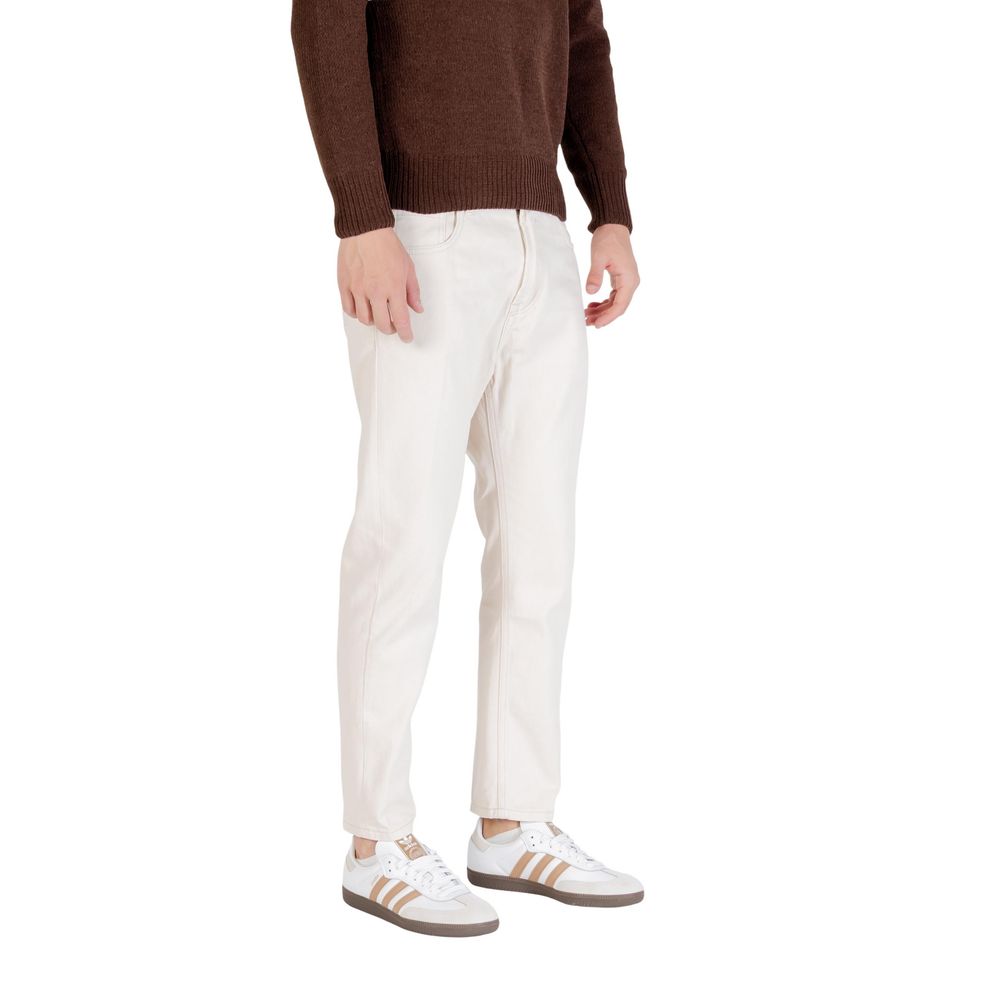 Gianni Lupo Jeans aus Baumwolle in Creme, Relaxed Fit
