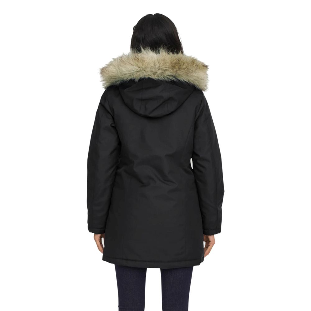 Only Schwarzer Parka aus Polyester