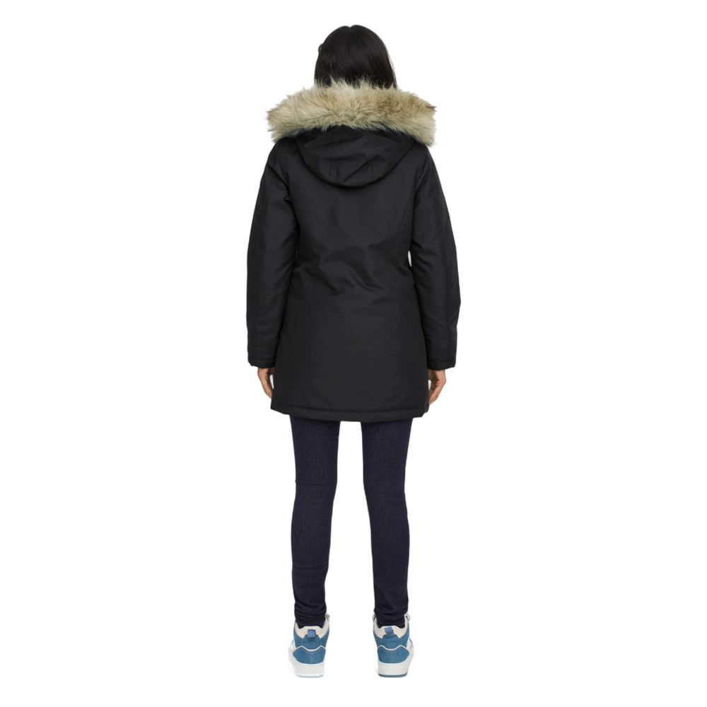 Only Schwarzer Parka aus Polyester