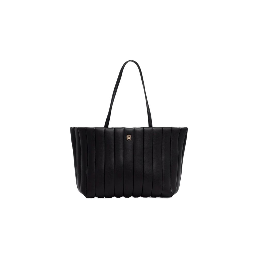 Tommy Hilfiger Schwarze Handtasche aus Polyethylen