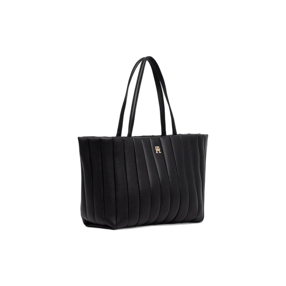 Tommy Hilfiger Schwarze Handtasche aus Polyethylen