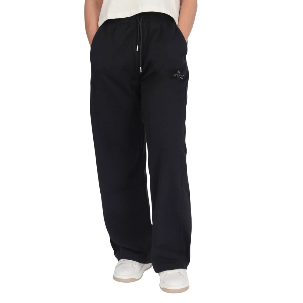 County of Milan Black Cotton Joggers (Sweatpants)