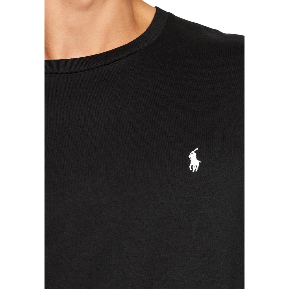 Ralph Lauren Schwarzes Langarm-T-Shirt aus Baumwolle