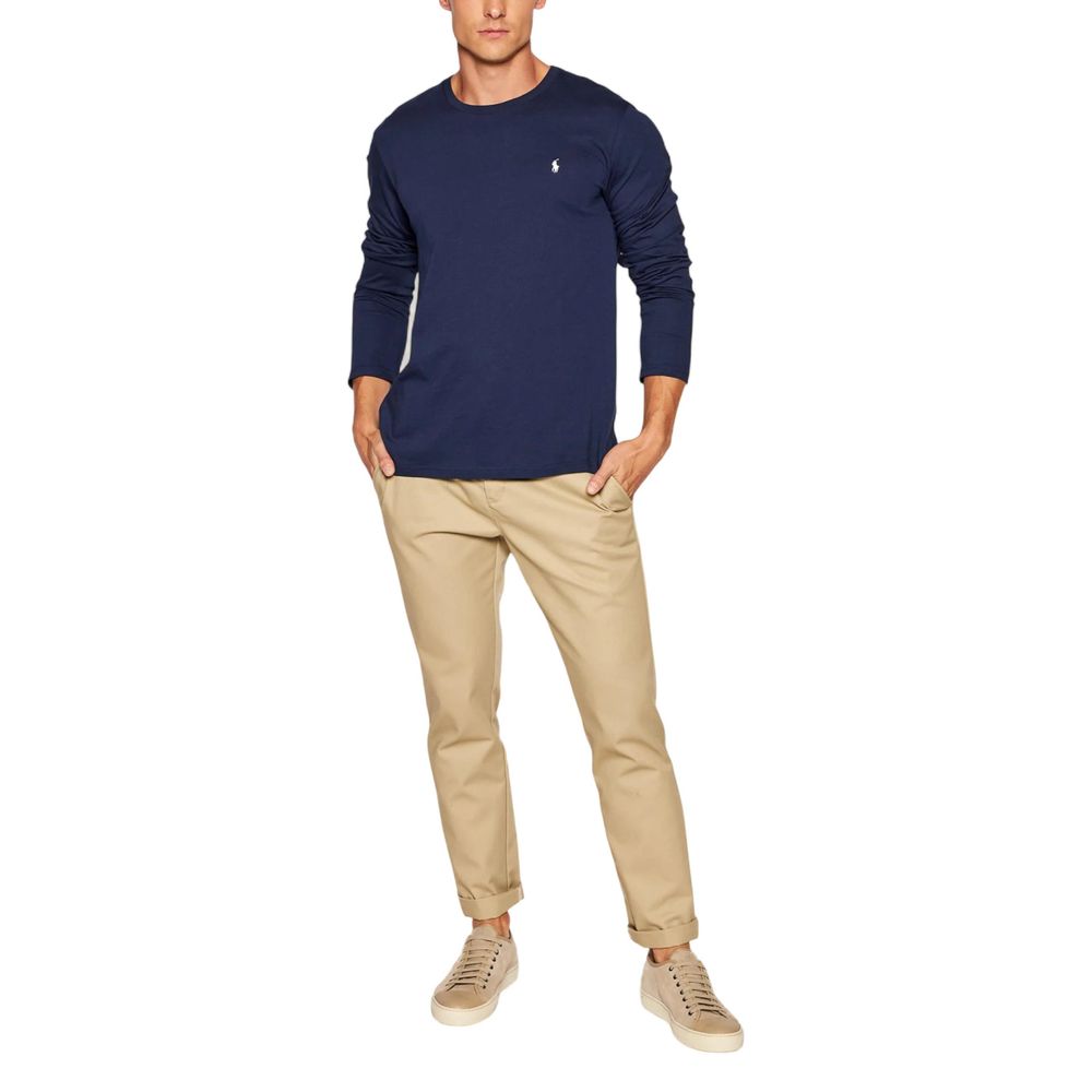 Ralph Lauren Blaues Baumwoll-Langarmshirt